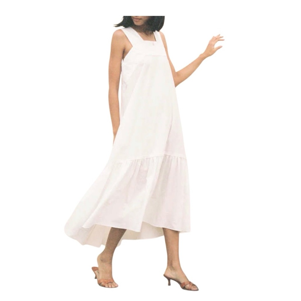 Ciao Lucia White Square-Neck Tiered Maxi Dress Women’s Size Large